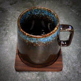 Season Square Rimmed Coaster Walnut