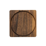 Season Round Rimmed Coaster Walnut