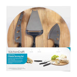 Cheese Board Serving Set with 25cm Board and 3 Servers