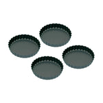 Non-Stick Mini Fluted Flan/Tart Tins, Set of Four