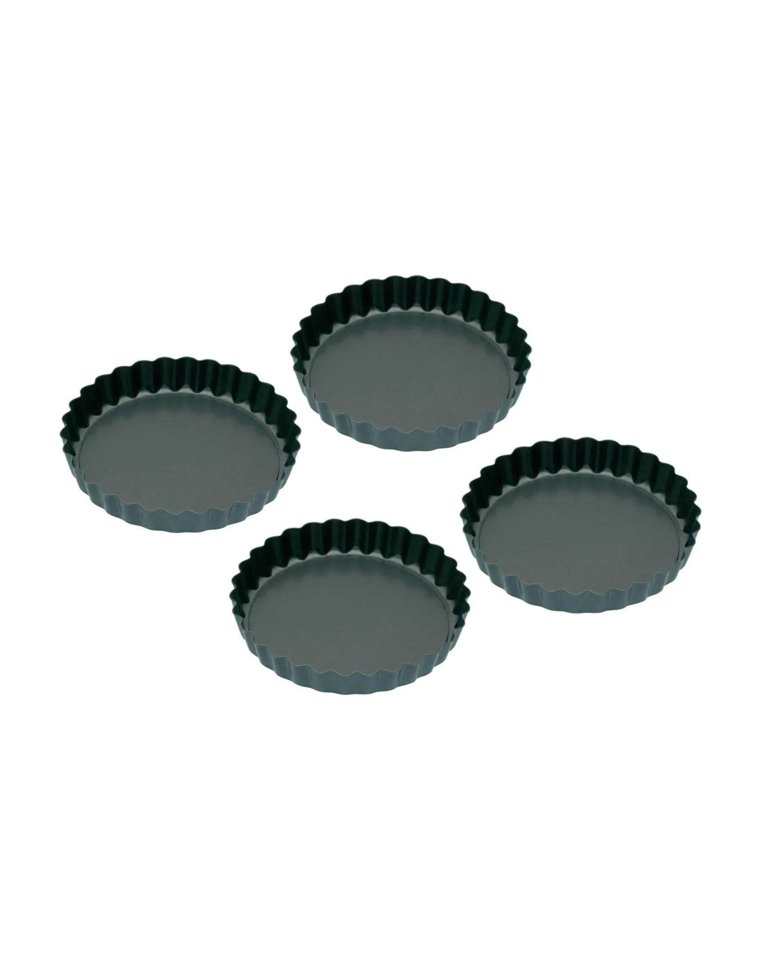 Non-Stick Mini Fluted Flan/Tart Tins, Set of Four