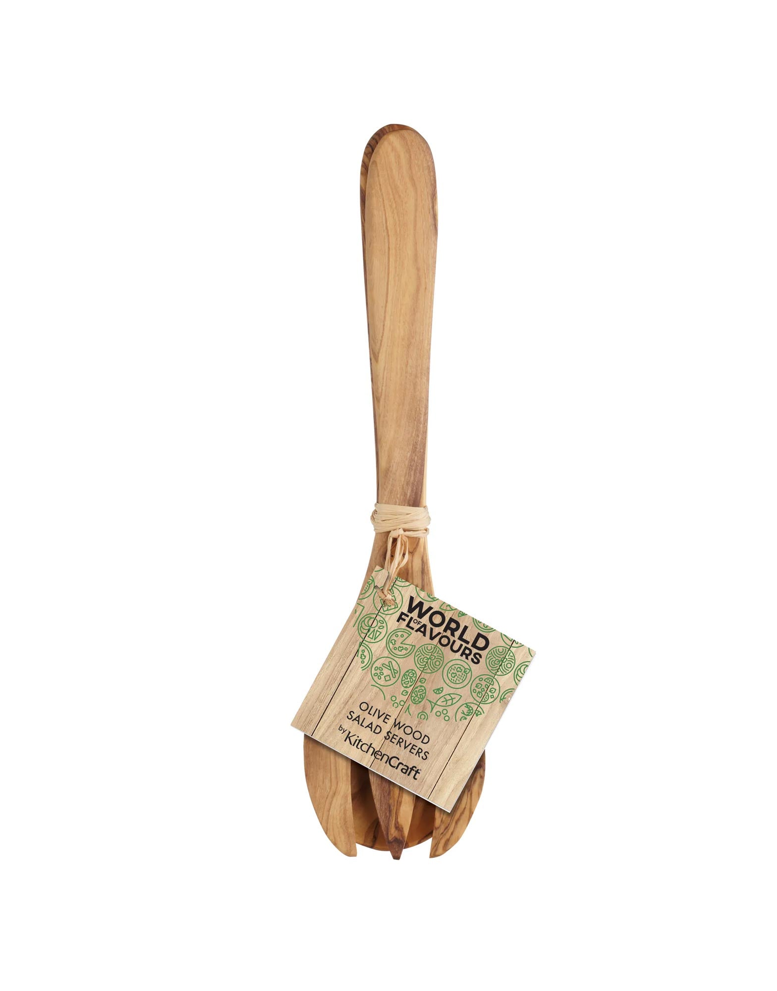 Olive Wood Salad Servers 29cm