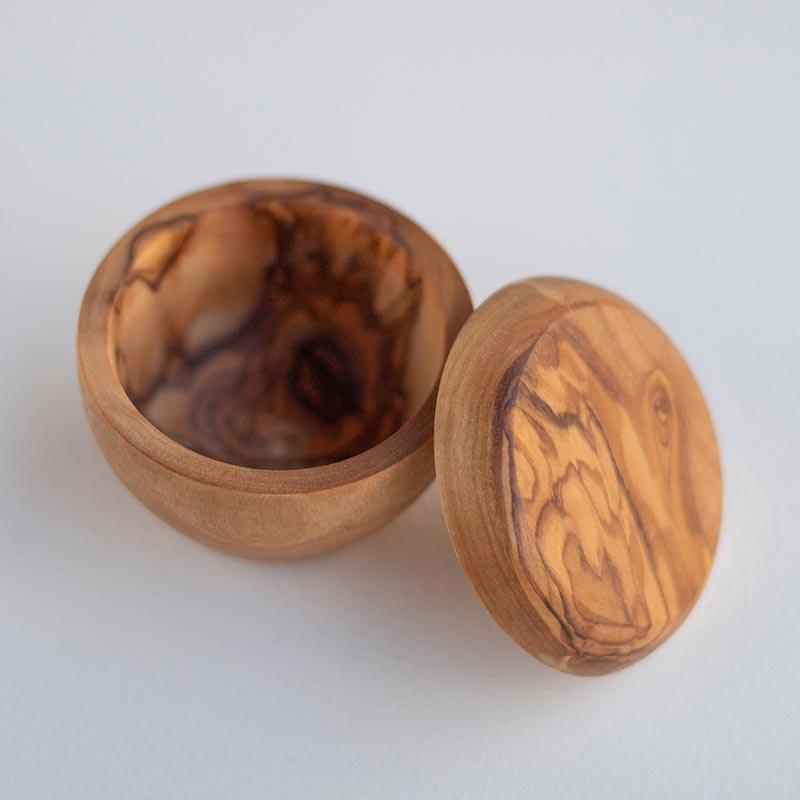 Naturally Med Olive Wood Salt Pot