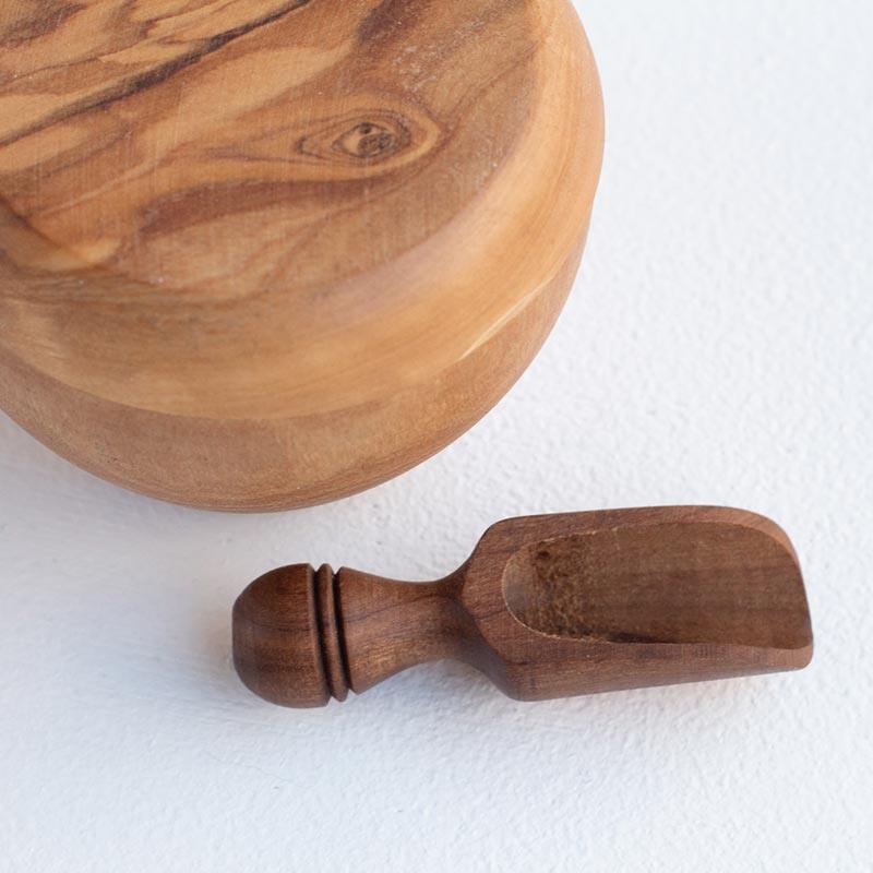 Naturally Med Olive Wood Salt Pot