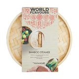 World of Flavours Oriental Medium Two Tier Bamboo Steamer