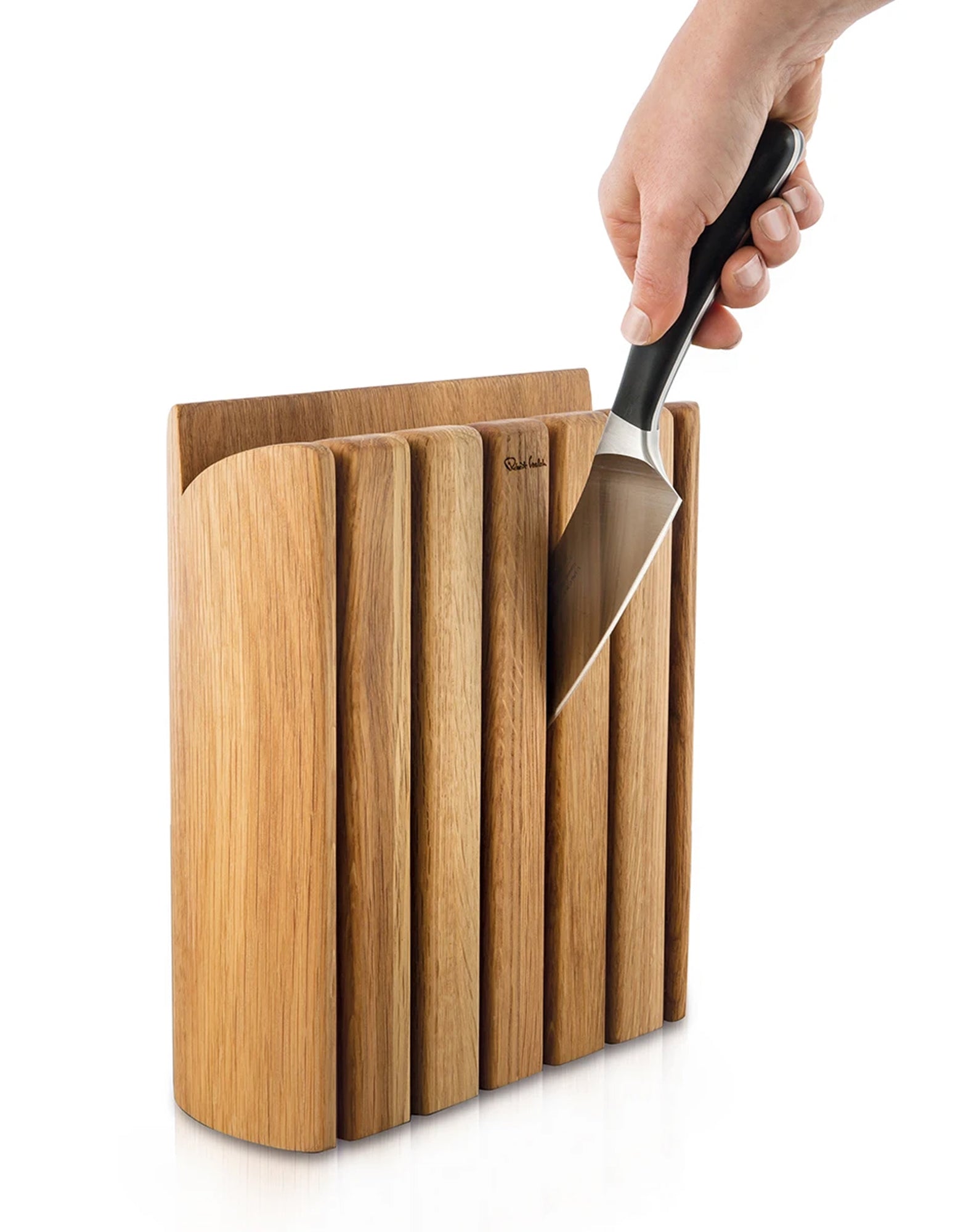 Robert Welch Book Oak Knife Block with free Knife Sharpener