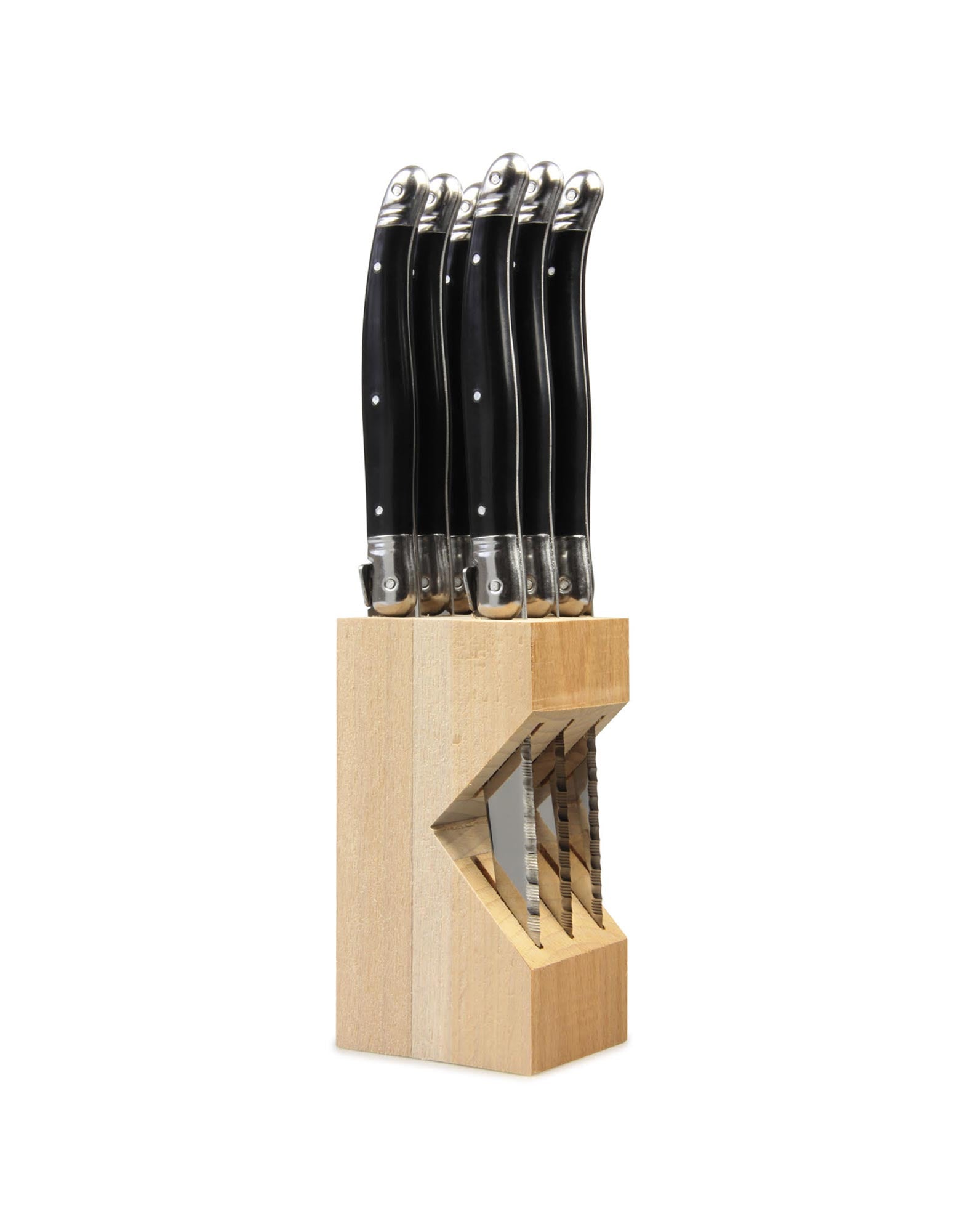 Laguiole Six Steak Knife Set in Block