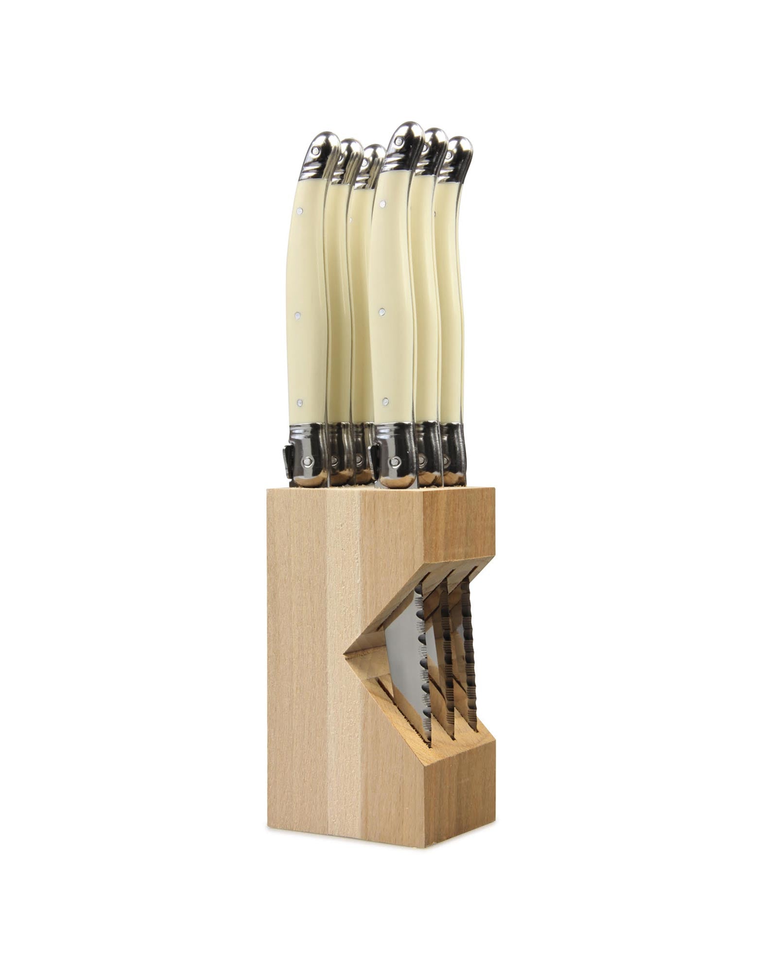 Laguiole Six Steak Knife Set in Block