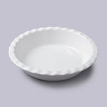 White Round Crinkle Pie Dish 10.5"