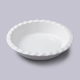White Round Crinkle Pie Dish 10.5"