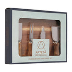 Artesà Acacia Wood Cheese Board & Knife Set