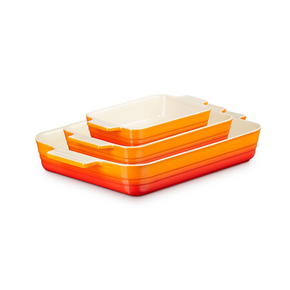 Le Creuset Stoneware Set of 3 Rectangular Dishes Season, London