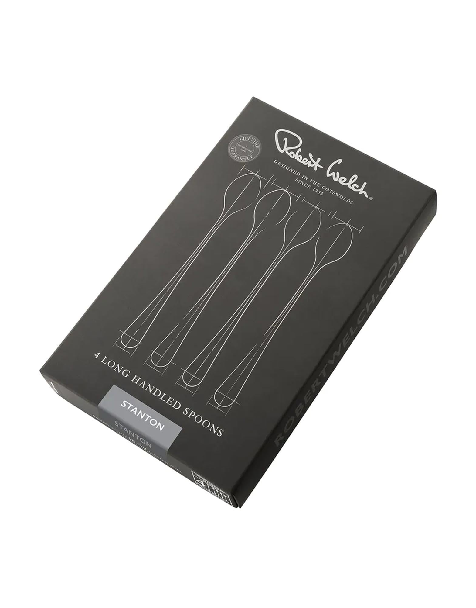 Robert Welch Stanton Bright Long Handled Spoon Set of 4