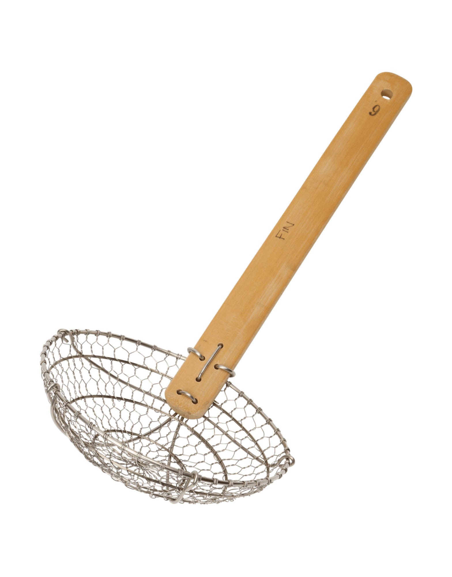 School of Wok Metal Wok Strainer 38cm with Bamboo Handle