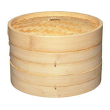 World of Flavours Oriental Large Two Tier Bamboo Steamer