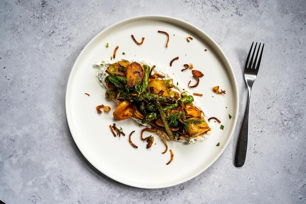 Wok-charred Jersey Royals