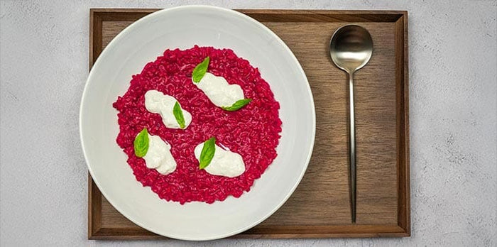 Mastering Risotto: Beetroot with Lemon and Stracciatella