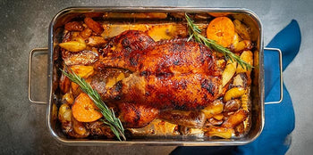 Crispy-Skinned Roast Duck with Clementines & Winter Spices