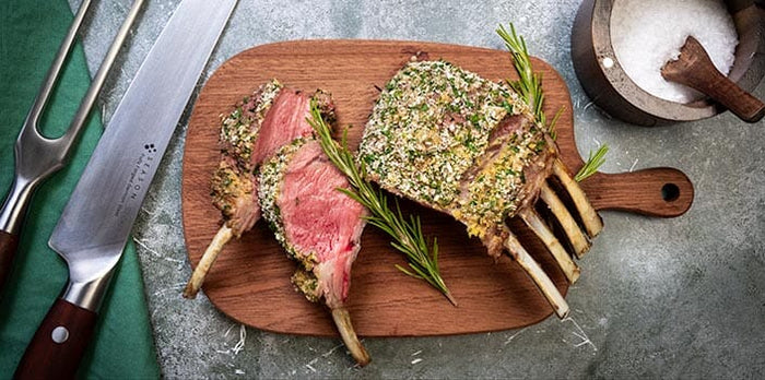 French Trimmed Rack of Lamb Recipe with Herb Crust