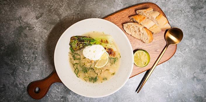 Healthy Lemongrass & Ginger Broth with Pearl  Barley