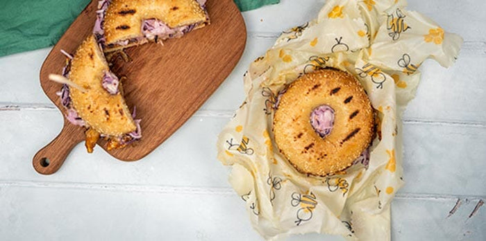 Oyster Mushroom Bagel Sandwich