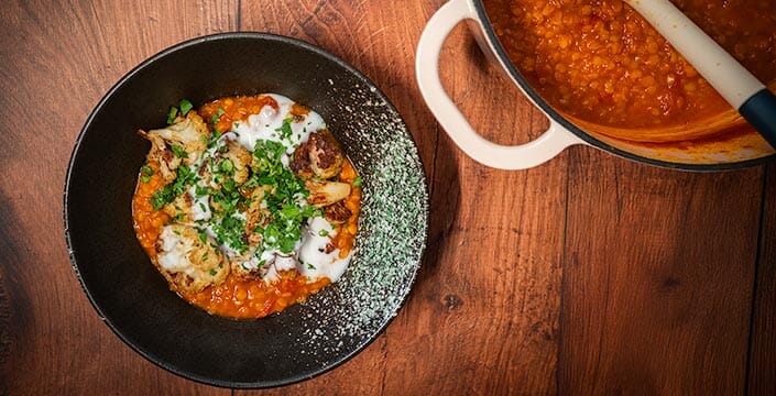 Comfort in a Casserole: Roasted Cauliflower Dahl Recipe