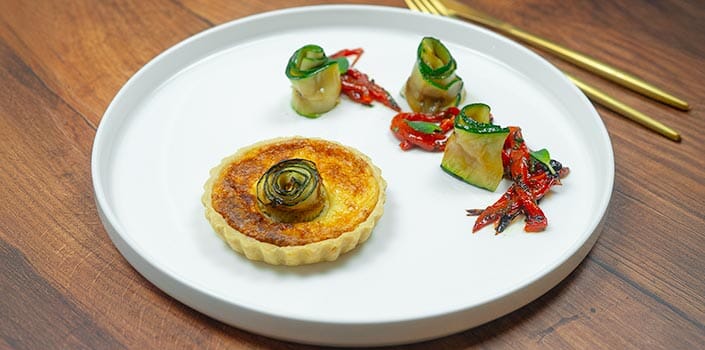 Courgette & Cottage Cheese Quiche with Smoky Pepper Salsa