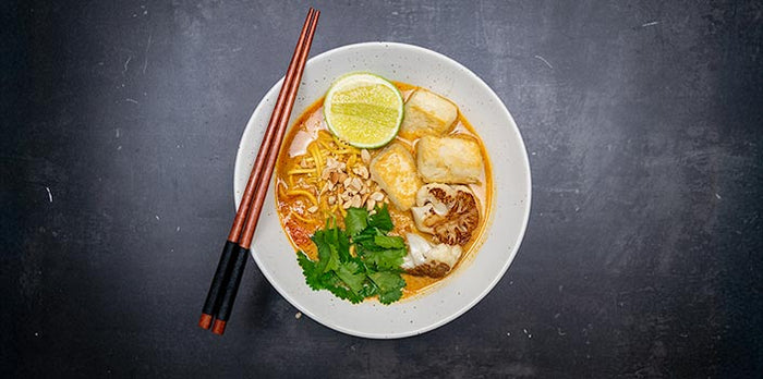 Creamy Vegetarian Laksa with Crispy Tofu