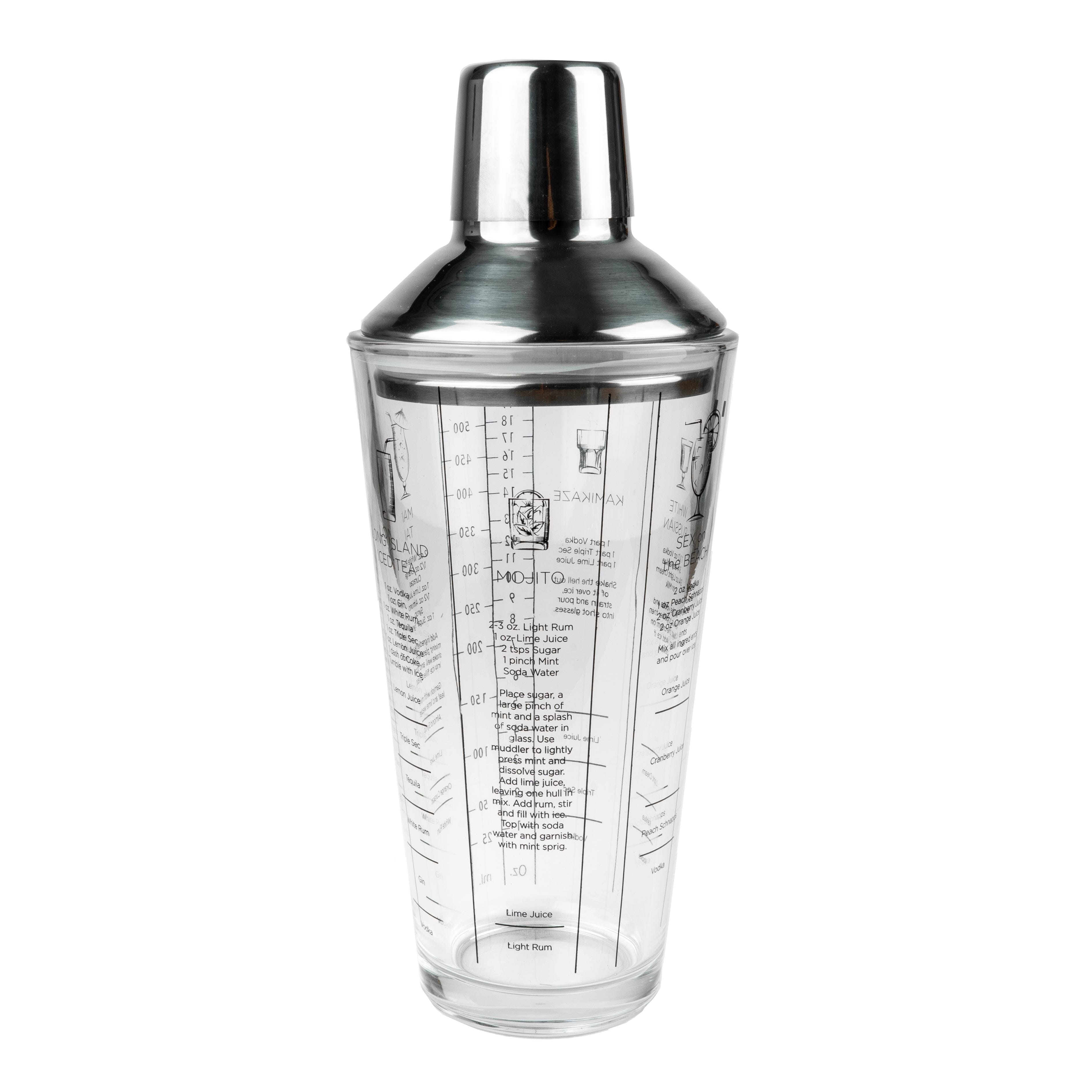 Season 4 Piece Stainless Steel and Glass Cocktail Set