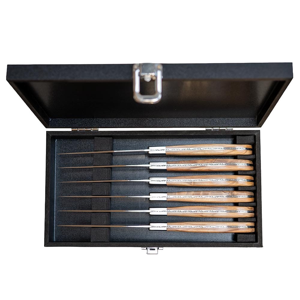 6 Piece Wood Steak Knife Set