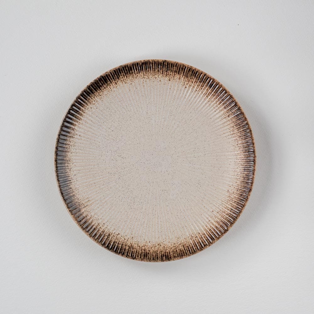 Season Burnt Cream Ribbed Plate