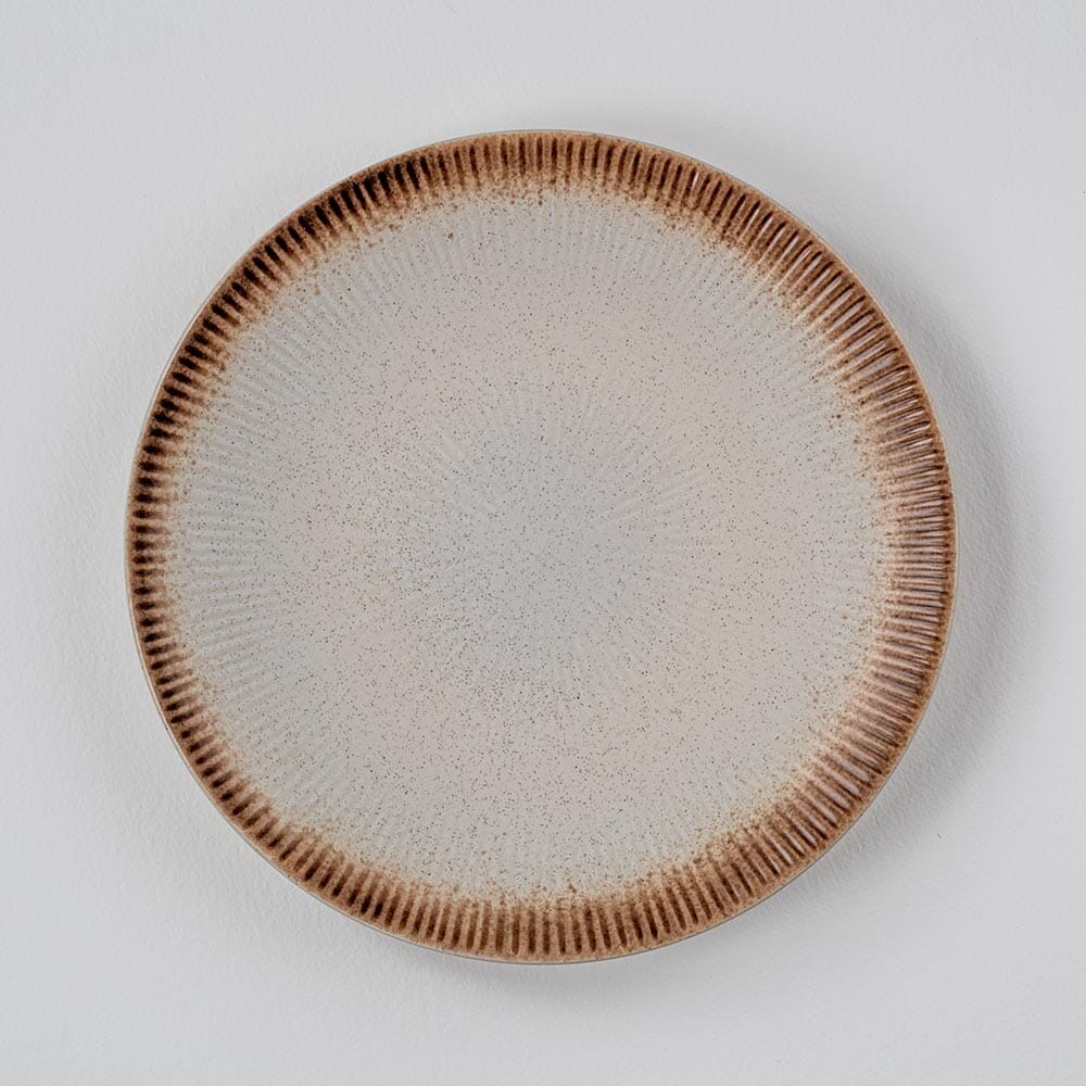 Season Burnt Cream Ribbed Plate