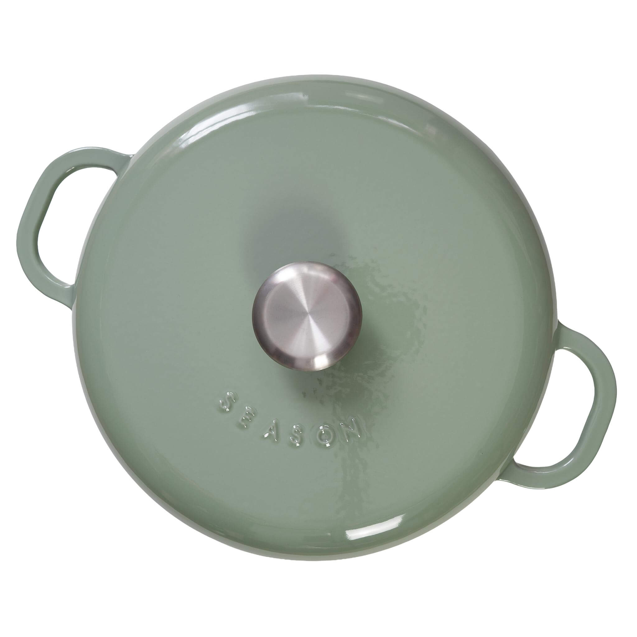 Assaisonner une cocotte peu profonde en fonte, couleur terre cuite