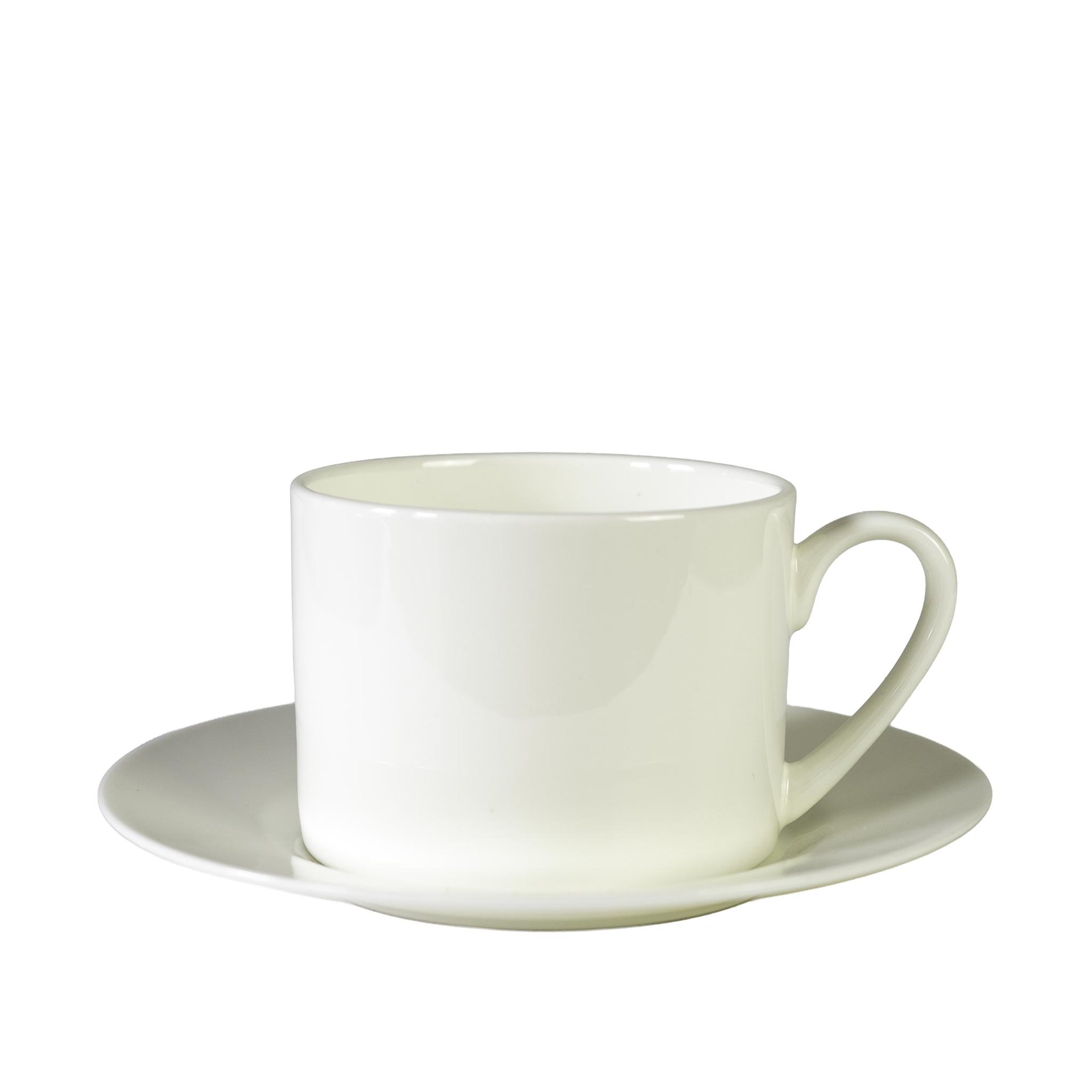 Straight Fine Bone China Teacup & Saucer