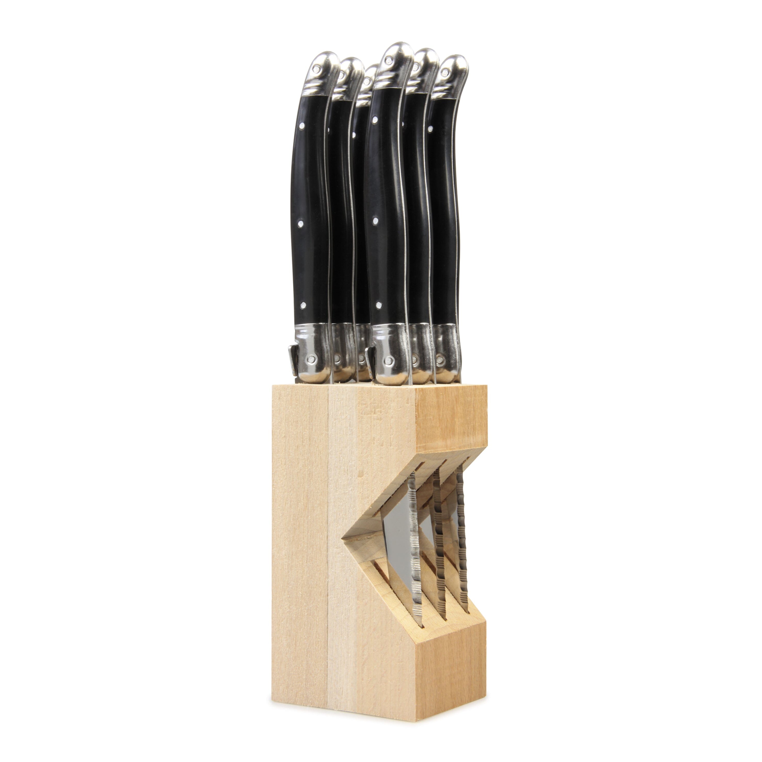 Laguiole Six Steak Knife Set in Block