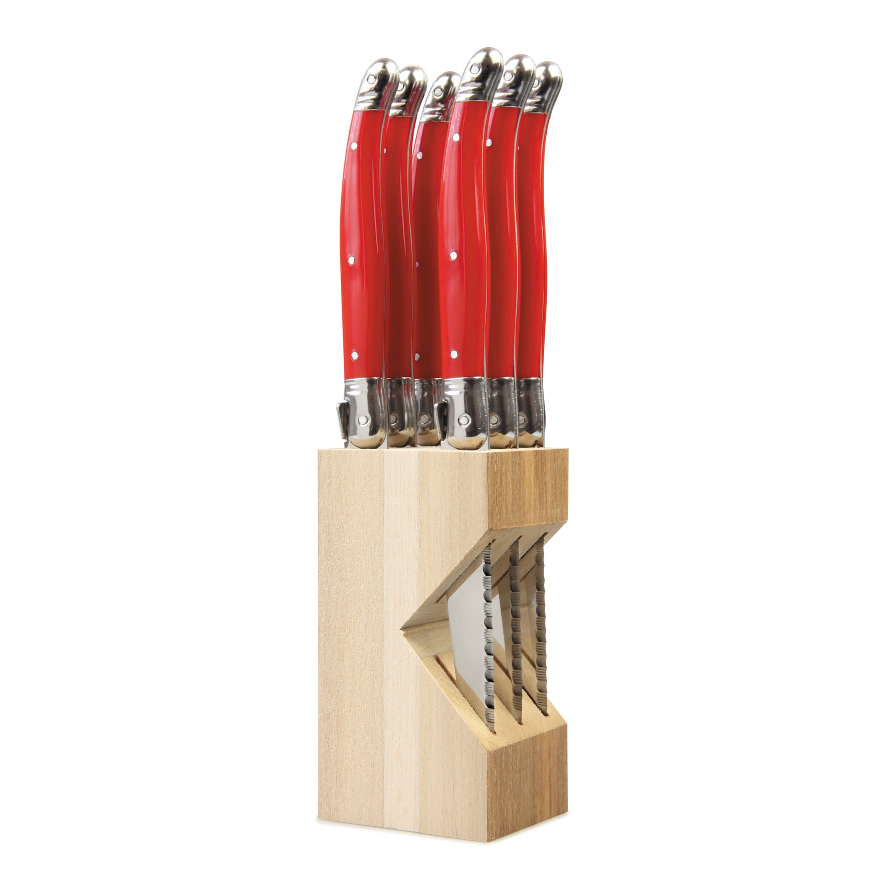 Laguiole Six Steak Knife Set in Block