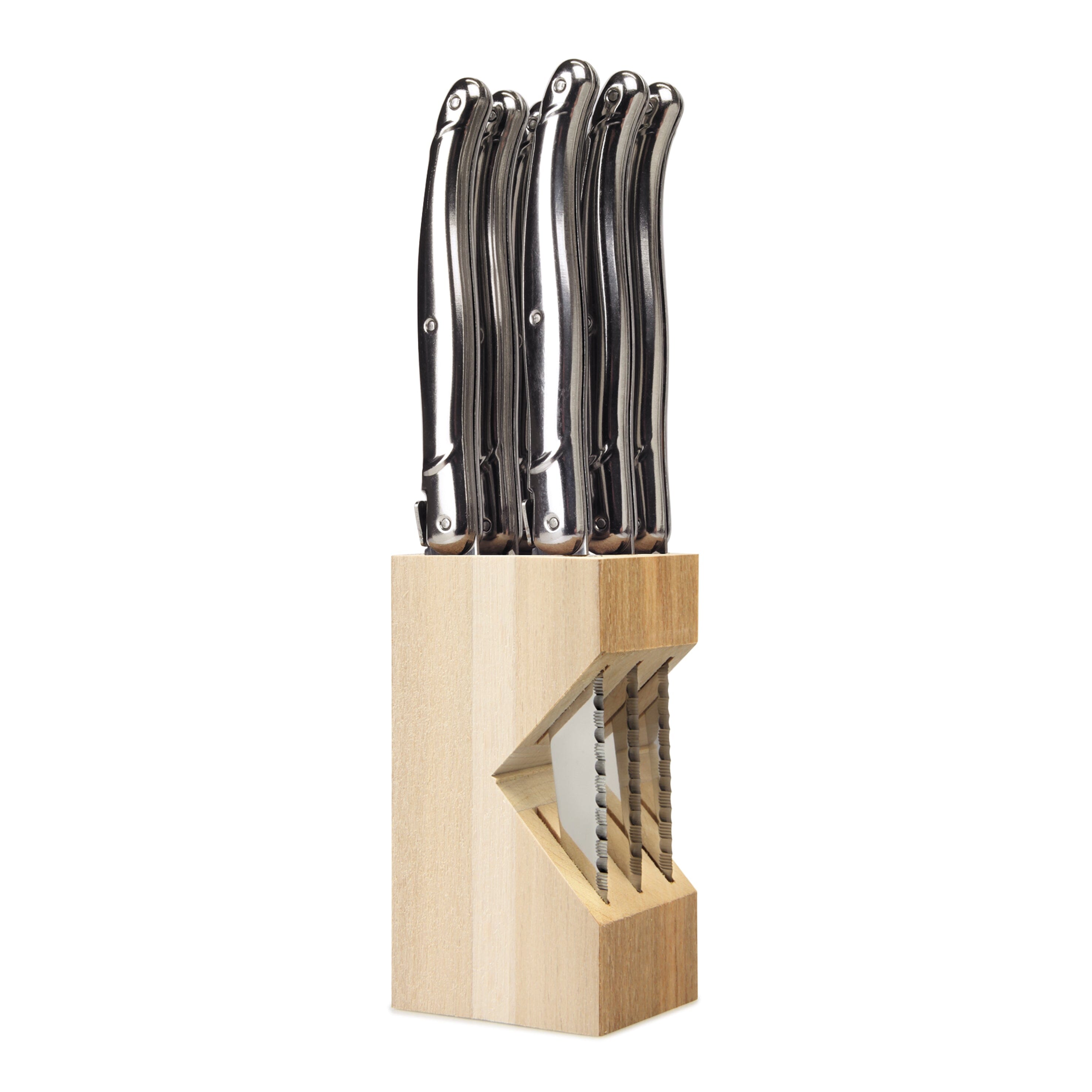 Laguiole Six Steak Knife Set in Block