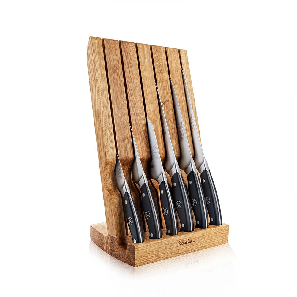 Robert Welch Professional Angle Oak Knife Block Set 7 Piece