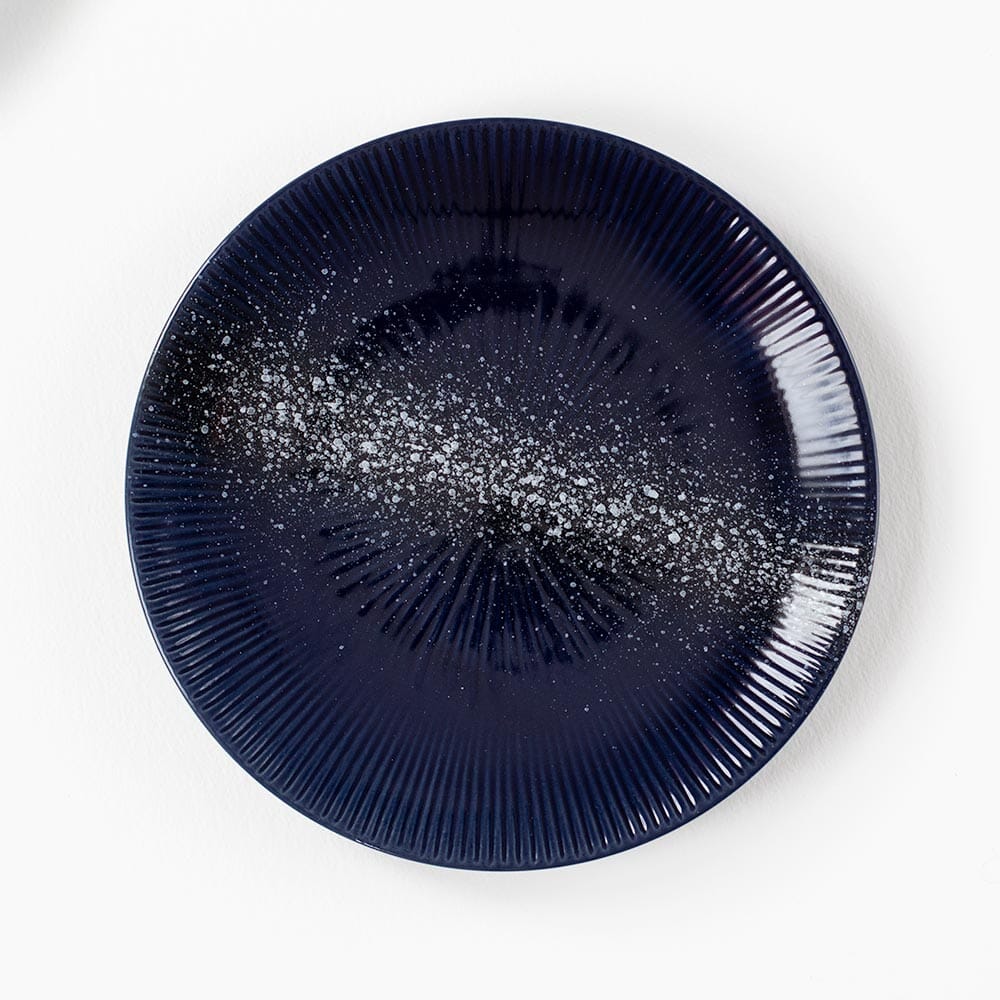 Season Blue Ribbed Plate