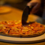 Pizza Stone, Stand and Pizza Cutter Set