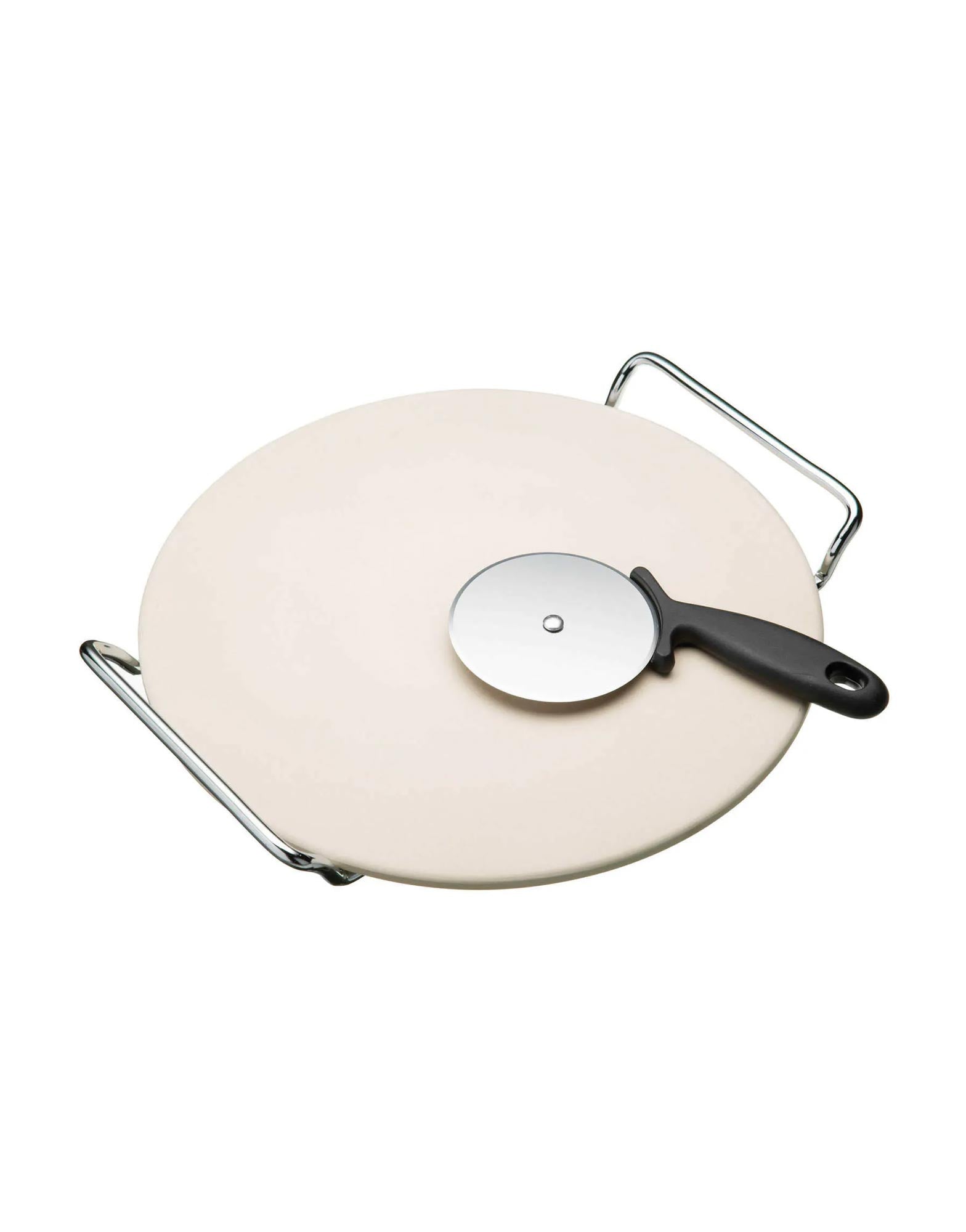 Pizza Stone Stand Pizza Cutter Set