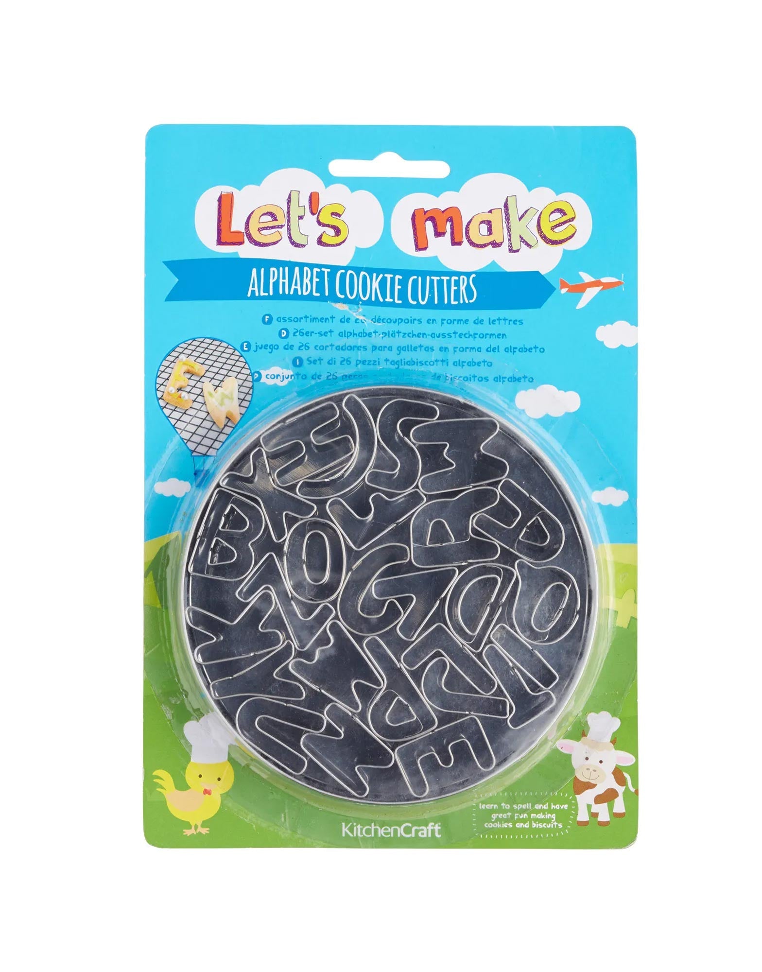 Alphabet Cookie Cutters Set of 26 In Tin