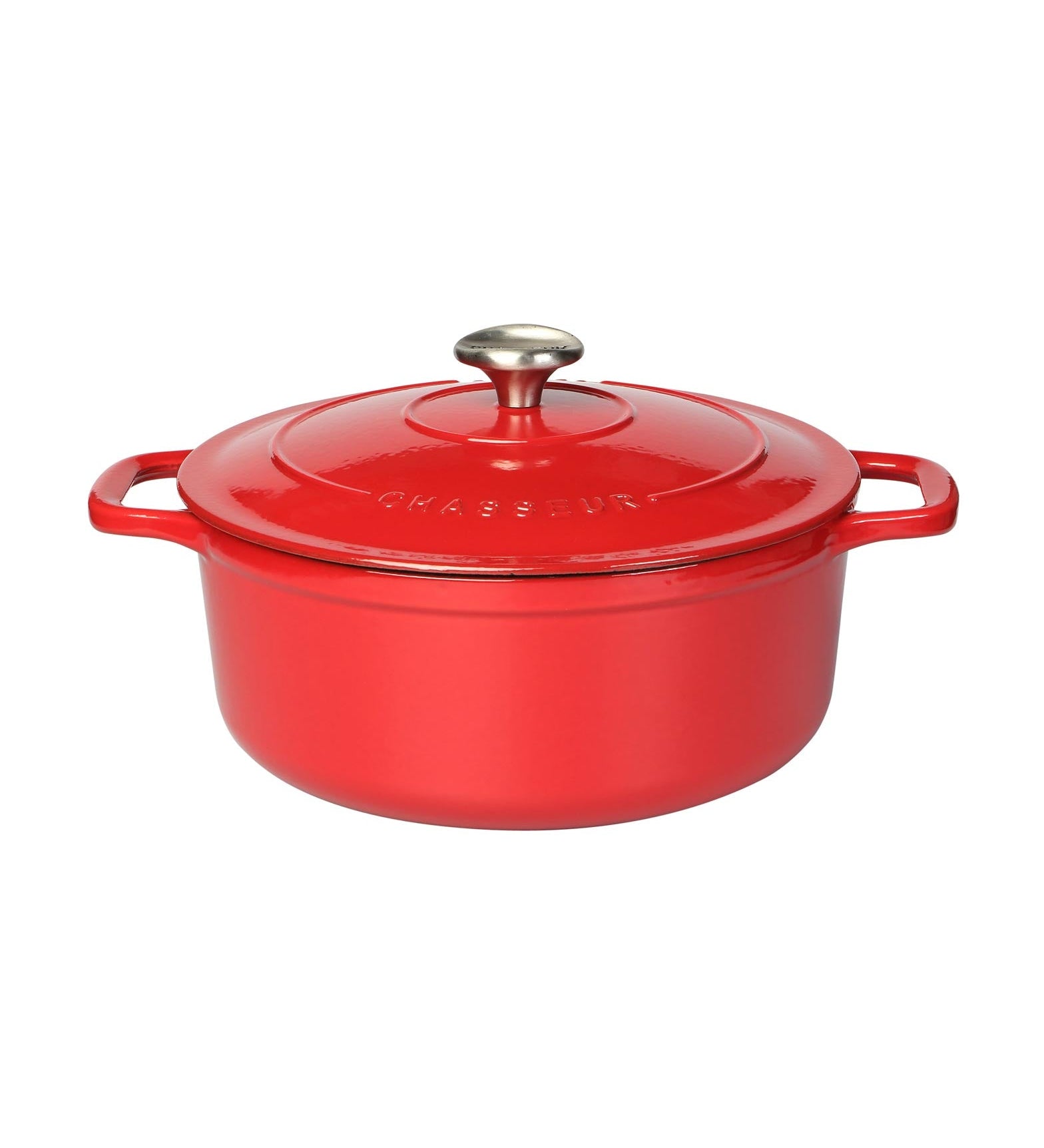 Chasseur Cast Iron Round Casserole Chilli Red