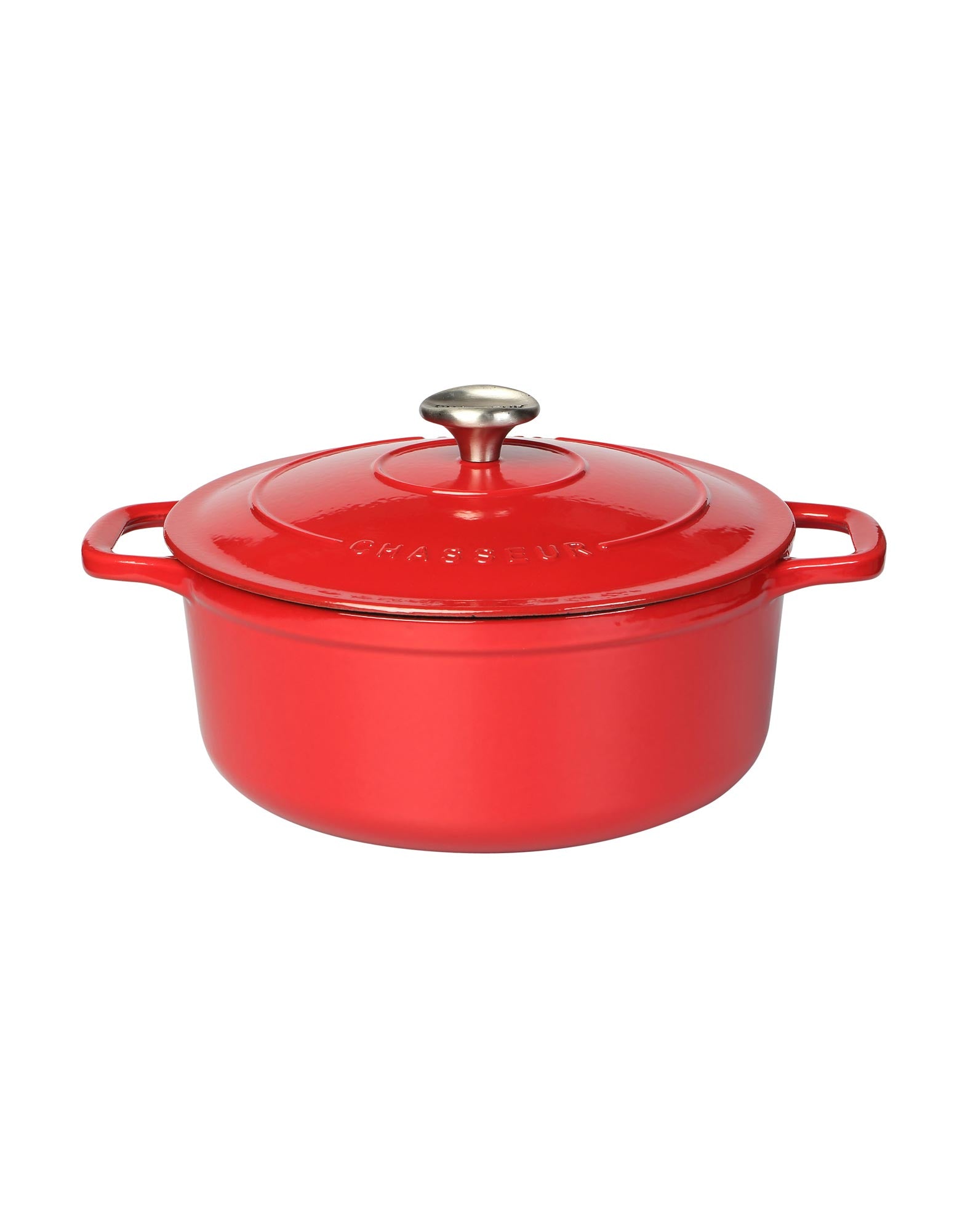 Chasseur Cast Iron Round Casserole Chilli Red