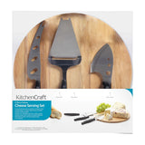 Cheese Board Serving Set with 25cm Board and 3 Servers