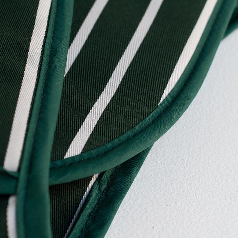 Rushbrookes Classic Butchers Stripe Long Double Oven Glove