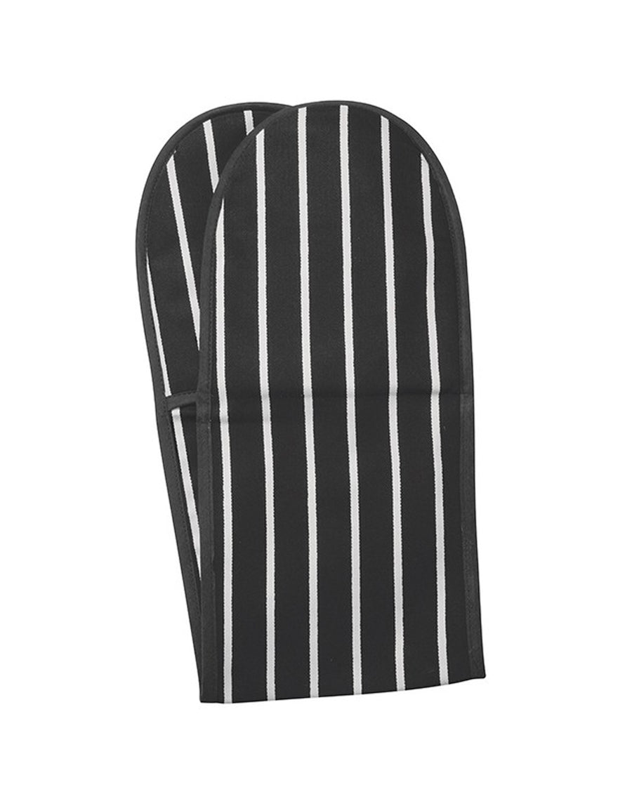 Rushbrookes Classic Butchers Stripe Long Double Oven Glove