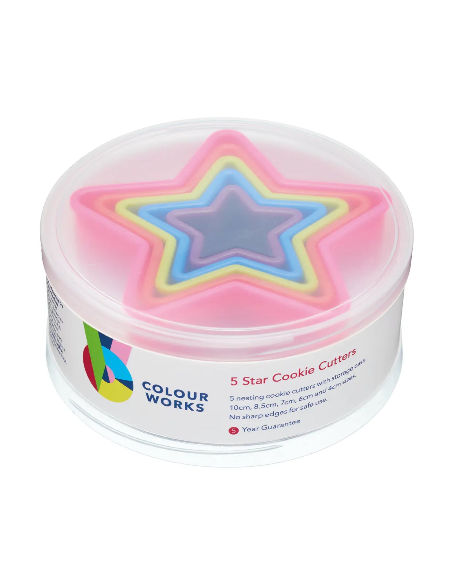 Five Piece Star Cookie Cutter Set with Storage Box