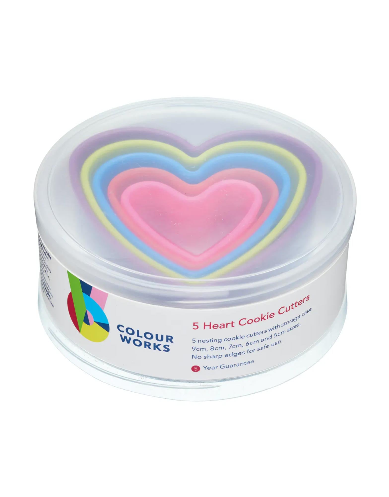 Colourworks Five Piece Heart Cookie Cutter Set with Box