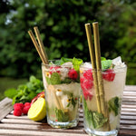 Cookut Bam Bam Bamboo Straws set of 6 with cleaning brush